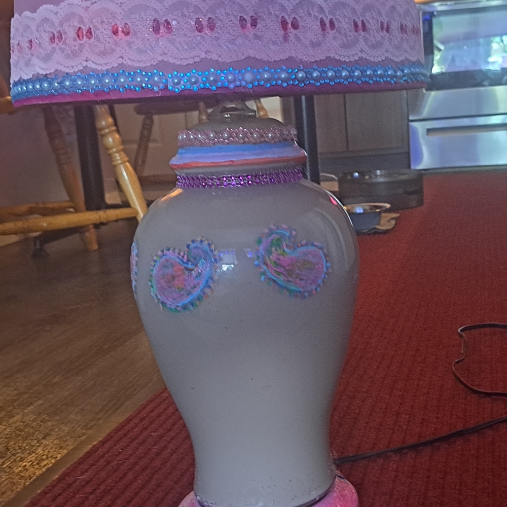 Hand Crafted Pink and Cream Decorative Accent Piece